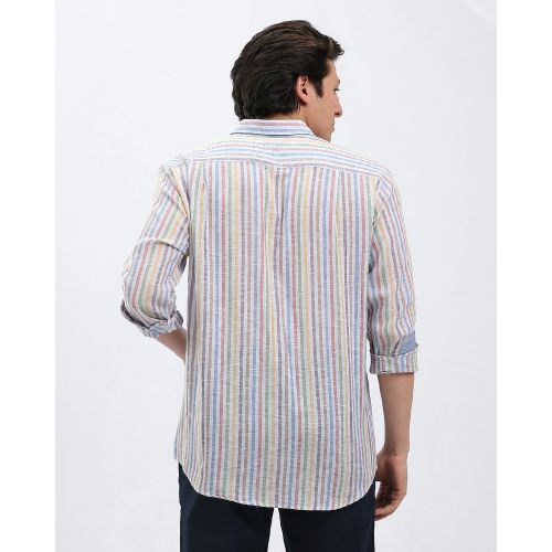 Dalydress Summer Colorful Striped Casual Shirt - Light Blue
