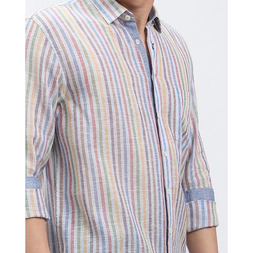 Dalydress Summer Colorful Striped Casual Shirt - Light Blue