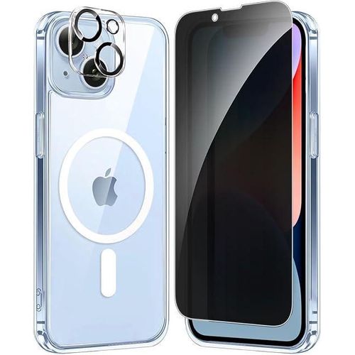 product_image_name-Generic-Privacy Case for iPhone 14 Plus,Magnetic iPhone 14Plus Phone Case Clear with Privacy Screen Protector & Camera Protector Compatible with MagSafe Shockproof Slim Cover for 14 Plus 5G-1