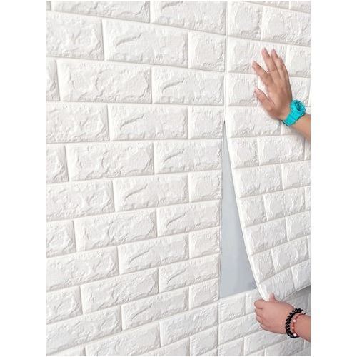 Buy PE Foam 3D Brick Pattern Wallpaper - 77x70 Cm - White in Egypt