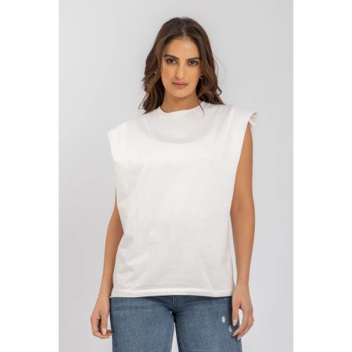 product_image_name-Esla-Plain Shoulders Muscle Slip on Top - White-1