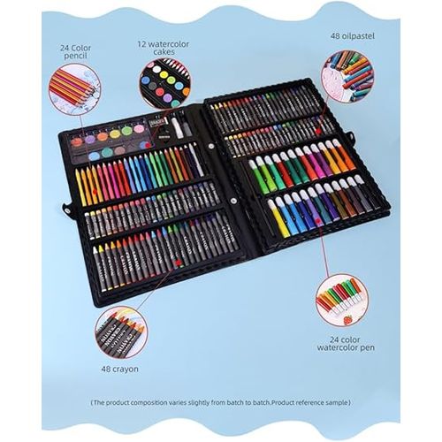 product_image_name-Generic-طقم رسم فني مكون من 168 قطعة للأطفال مع صندوق للأقلام الملونة-3