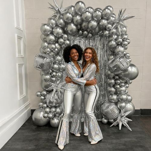 product_image_name-Generic-طقم زينة قوس بالونات ديسكو، 112 قطعة من البالونات الفضية المعدنية مع بالونات على شكل كرة ديسكو، بالونات نجوم فضية، خلفية شرابات فضية لحفلات عيد الميلاد، التخرج، الحفلة الراقصة، زينة حفلات الديسكو-2