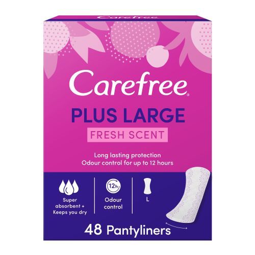 اشتري Carefree Panty Liners Plus Large Fresh Scent – 48psc في مصر