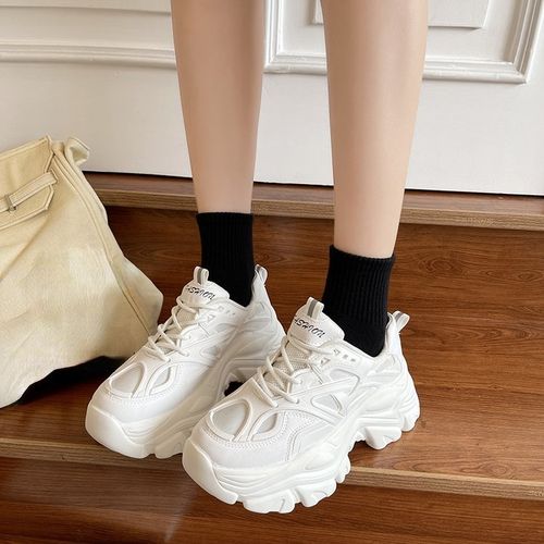 brauch White & Black Lightweight Casual Chunky Sneakers for Women/Girls :  Amazon.in: Fashion