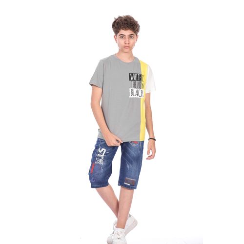 اشتري Ktk Casual Gray T-Shirt With Print For Boys في مصر