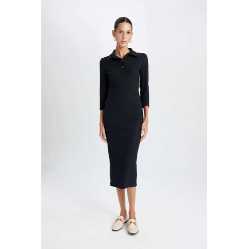 product_image_name-Defacto-فستان ميدي مضلع بوديكون بياقة بولو-2