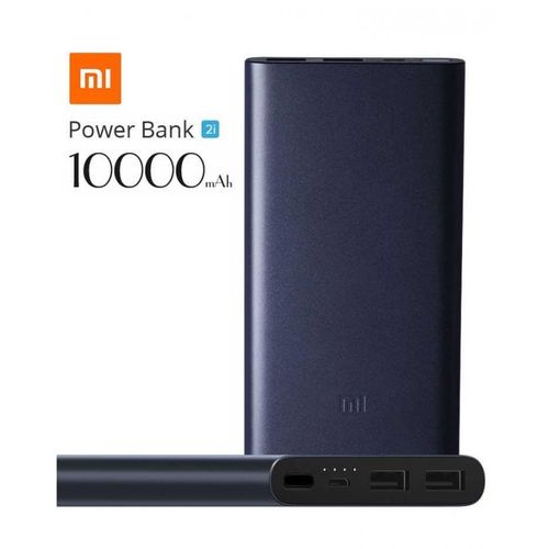 product_image_name-XIAOMI-10000mAh Ultra-thin Fast Charging - Dual USB Output Mi Power Bank - Navy Blue-1