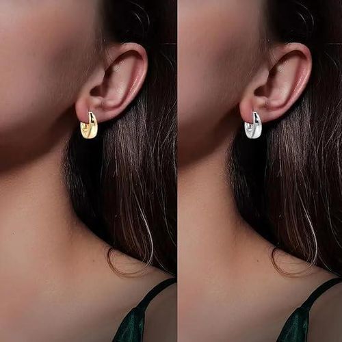 product_image_name-Fayrouz Jewelry-أقراط حلقية من مجوهرات فيروز للنساء، أقراط حلقية مطلية بالذهب عيار 18 قيراط، خفيفة الوزن ومضادة للحساسية، مناسبة للفتيات ولجميع المناسبات (زوجان ذهبي/فضي)-5