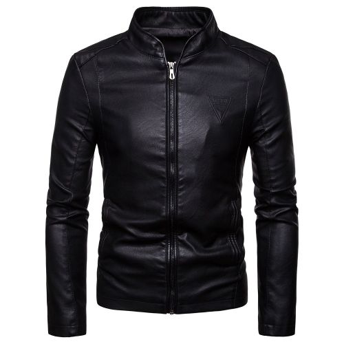 Buy Fashion Men Autumn Winter Warm Casual Leather Zipper Long Sleeve Jacket Coat Top in Egypt