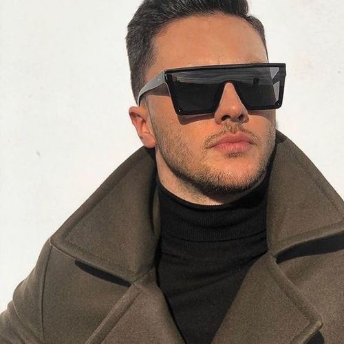Generic Oversized Shades Sunglasses Men Black Fashion Square Sun