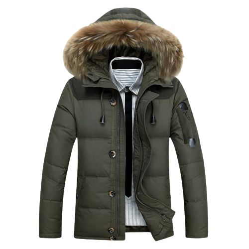 Winter Puffer Zipped Jacket With Removable Hood _ Olive price in Egypt ...