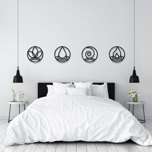 product_image_name-Generic-مجموعة من أربعة عناصر ديكور حائط دائري-1