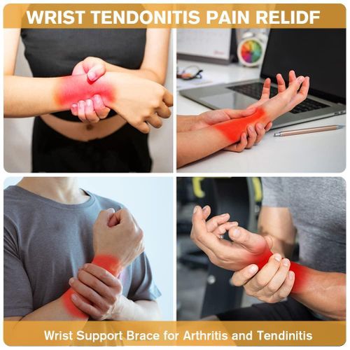 product_image_name-Generic-Wrist Brace, 2 Pack Adjustable Wrist Strap for Men & Women, Elastic Compression Wrist Strap Carpal Tunnel Wrist Brace for Arthritis Pain Relief, Sports Protecting, Injury Recovery-7