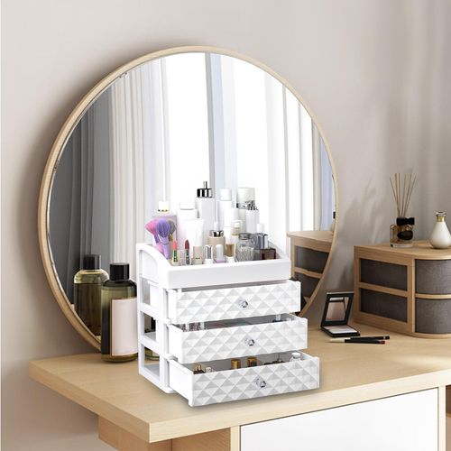 1pc Makeup Organizer With Drawers, Countertop Cosmetic Storage Box, Makeup  Organizer Storage Box, Cute Bedroom Bathroom Organizer Drawers Countertop  For Women And Girls
