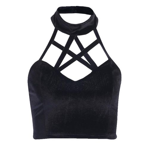 Generic Vintage Gothic Crop Top Sexy Retro Sexy Halter Tank Top Sleeveless  @ Best Price Online