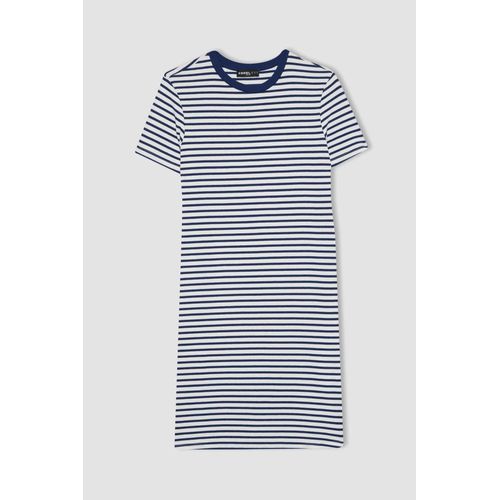 product_image_name-Defacto-فستان قصير مخطط مضلع بوديكون بياقة مستديرة-7