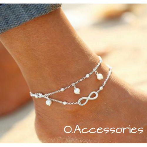 اشتري O. Accessories خلخال فضي _لؤلؤ ابيض_ علامة انفنتي للابد في مصر