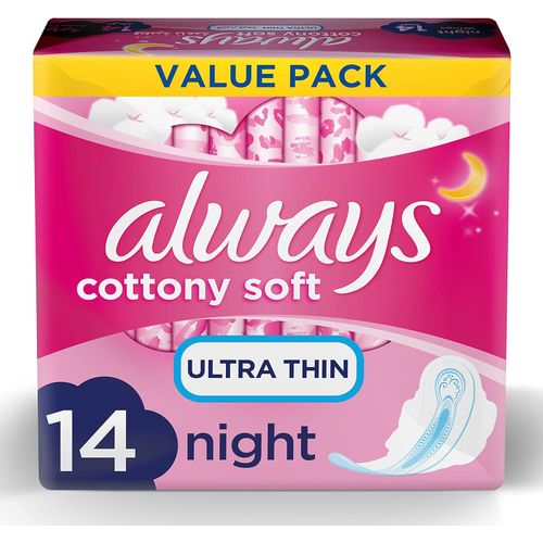 Buy Always Cotton Soft Ultra Thin Long Sanitary Pads 14 Pieces in Egypt