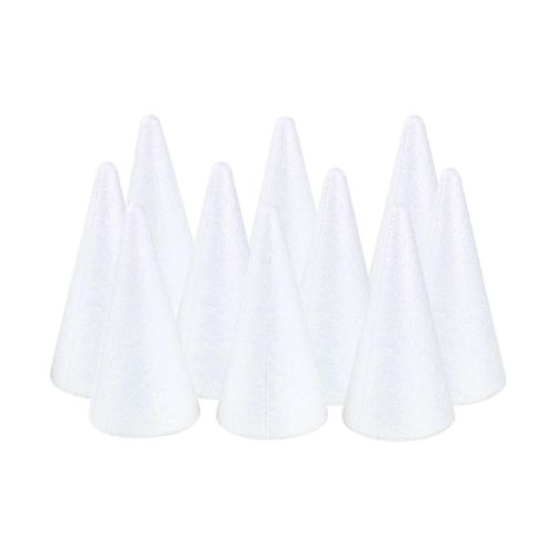 Polystyrene Cone, 10pcs White Foam Tree Cones, DIY Crafting Cones