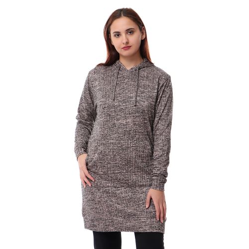 Kady سويت شيرت طويل بكابيتشو - سيمون باهت واسود