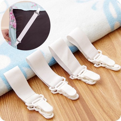 8pcs Sheet Straps, Adjustable Bed Sheet Holder Straps Fitted Sheet Clips,Elastic Bed Sheet Clips Sheet Suspenders,White