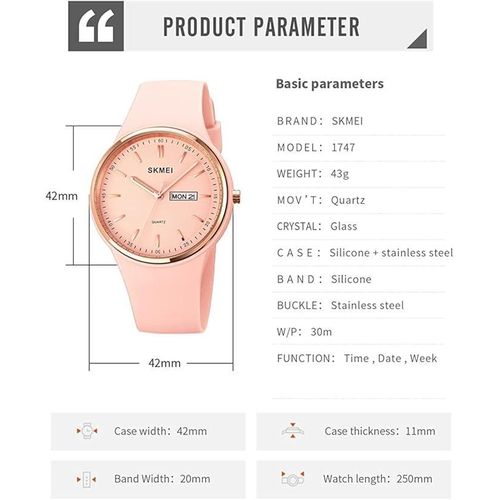 product_image_name-Skmei-Women Brand Fashion Casual Watch Silicone Band Women Business Waterproof Quartz Watch Clock 2057-5