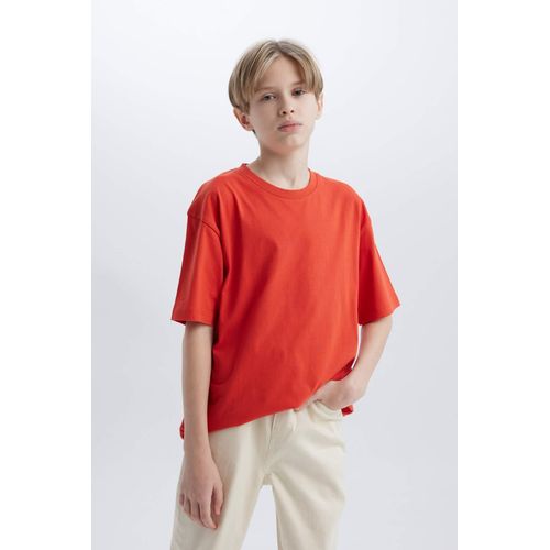 product_image_name-Defacto-تيشيرت اولادي نص كم بيزك اوفر سايز برقبة مستديرة-4