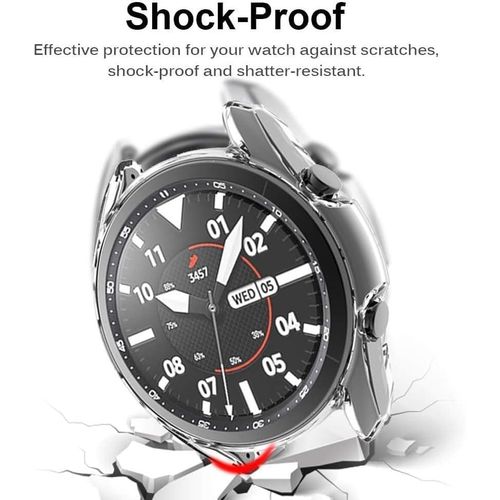 product_image_name-Generic-جراب حماية كامل من تين تك لساعة سامسونج 3 مقاس 45 مم (1.4 بوصة) بإطار واقٍ مرن من مادة TPU لحماية الشاشة بالكامل، نحيف وخفيف الوزن ومقاوم للخدش (شفاف)-4