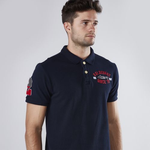 Max Embroidered Polo Collar T-shirt with Short Sleeves - DARK BLUE