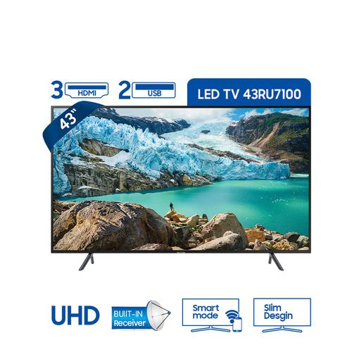 Samsung UA43RU7100 - 43 بوصة HDR Flat 4K UHD تلفزيون سمارت
