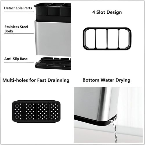 product_image_name-Generic-رف تجفيف ادوات الطعام - مجفف ستانلس ستيل عالي الجودة فوق الحوض لتوفير المساحة على طاولة المطبخ-7