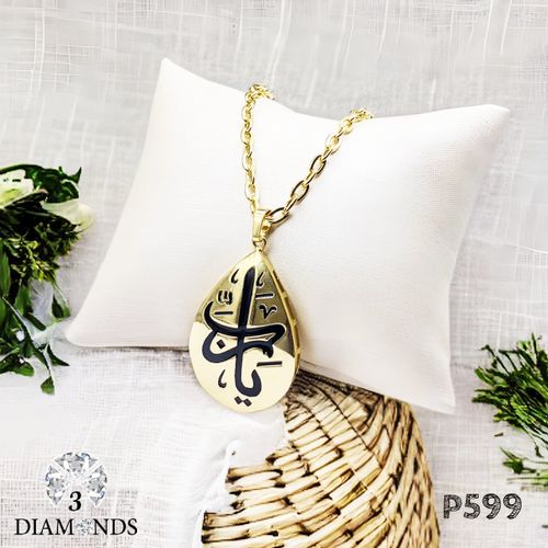 3Diamonds Oh God Eslamic Shape Necklace For Women Gold Plated