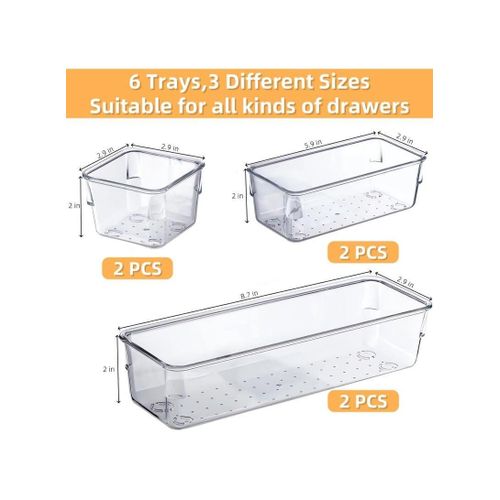 product_image_name-Generic-Acrylic Storage Boxes for Makeup, Skincare, Jewelry, and Office Supplies for Vanity, Kitchen, Bedroom, Bathroom, and Office - 6 Pieces-1