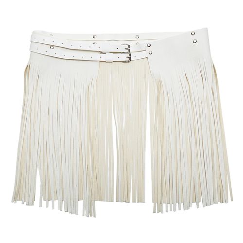 Fringe leather sale belt skirt