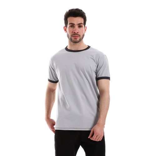 Buy Kubo Round Neck Plain Basic Short Sleeves T-Shirt - Grey in Egypt