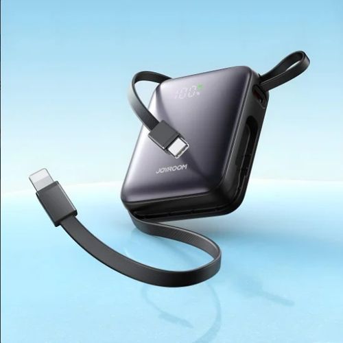 product_image_name-JOY ROOM-باور بانك JOY ROOM بسعة 10000 مللي أمبير مع شحن سريع JR-PBF27 - 22.5 وات - كابلات مزدوجة (لايتنينج و Type-C)-2