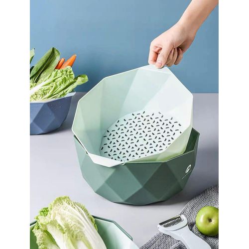 product_image_name-Generic-طقم وعاء ومصفاة لغسل الخضروات ذات فتحات تصريف واسعة متعددة الالوان-3