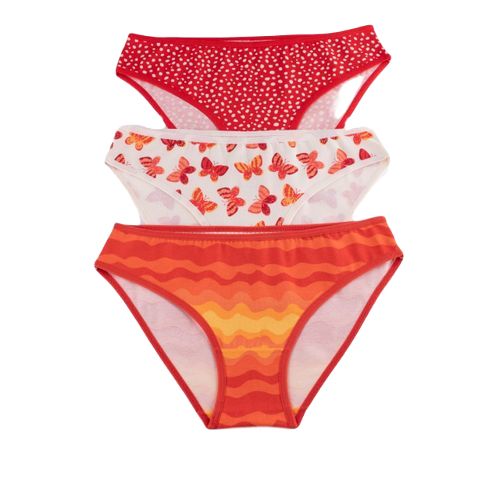 Women Bikini Red Net Panty (Pack of 3)