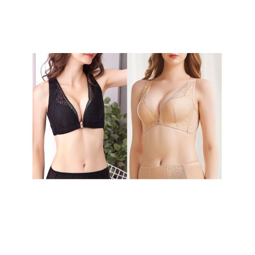 LWZWM Front Closure Bras for Women Lace No Underwire Bra Breast