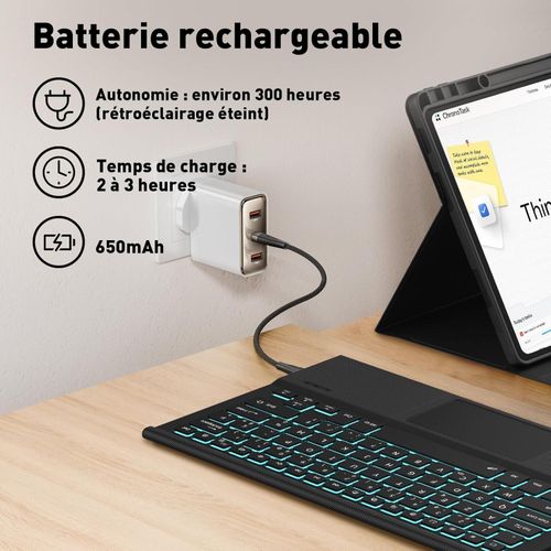 product_image_name-Generic-جراب لوحة مفاتيح لجهاز Redmi Pad Pro مقاس 12.1 بوصة-Xiaomi Poco Pad مقاس 12.1 بوصة (إصدار 2024)، لوحة مفاتيح بلوتوث لاسلكية قابلة للفصل مع غطاء واقٍ، إضاءة خلفية بسبعة ألوان، لون أسود AZERTY-4