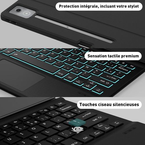 product_image_name-Generic-جراب لوحة مفاتيح لجهاز Redmi Pad Pro مقاس 12.1 بوصة-Xiaomi Poco Pad مقاس 12.1 بوصة (إصدار 2024)، لوحة مفاتيح بلوتوث لاسلكية قابلة للفصل مع غطاء واقٍ، إضاءة خلفية بسبعة ألوان، لون أسود AZERTY-6