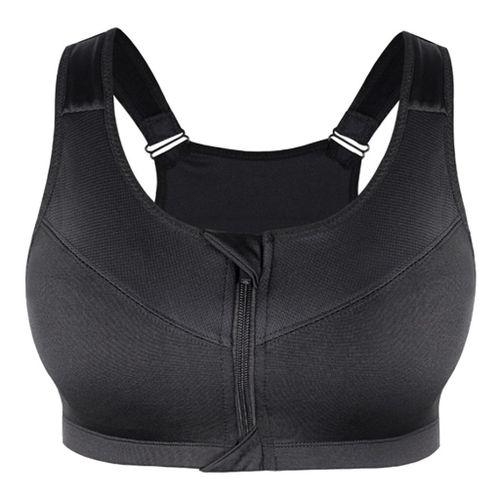 Generic Women Zipper Sports Bra Shockproof Push Up Gym Fitness Athletic  Gray M @ Best Price Online