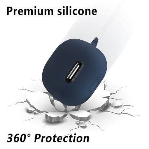 product_image_name-Generic-جراب سيليكون مقاوم للصدمات مع حلقة تعليق لسماعات أنكر ساوندكور ليبرتي 4 إن سي - غطاء خفيف الوزن لسماعات الأذن - أزرق داكن-3