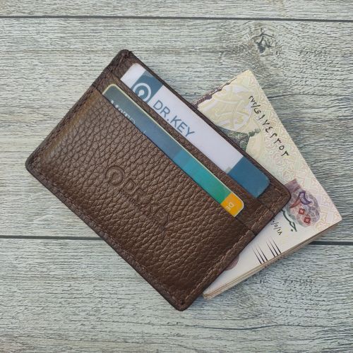 Buy Dr.key Slim Card Case Genuine Leather Card Holder Wallet 2013 Gran Brown in Egypt