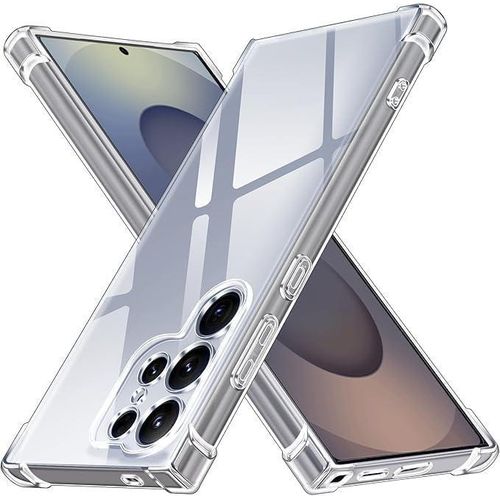 product_image_name-Generic-Clear silicone case for Samsung Galaxy S25 Ultra 5G network with shockproof protective corners, flexible and soft TPU shock-absorbing cover, scratch resistant-1