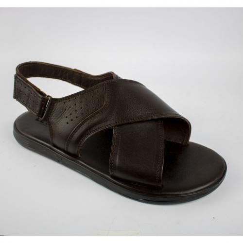 Levent Sandal Genuine Leather For Men Brown Best Price Online