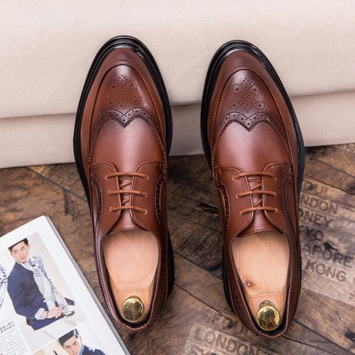 Buy Fashion British Men Leather Shoes Fashion Restoring Ancient Ways Leather Shoes Black in Egypt