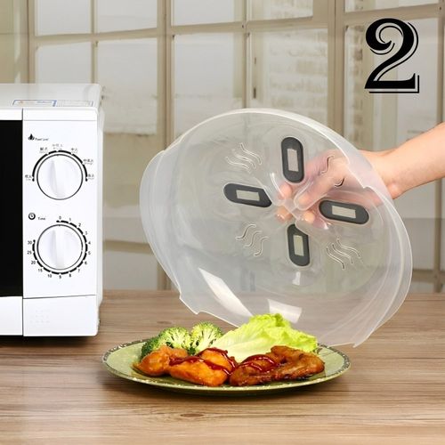 A magnetic microwave plate cover, because this'll a) protect you