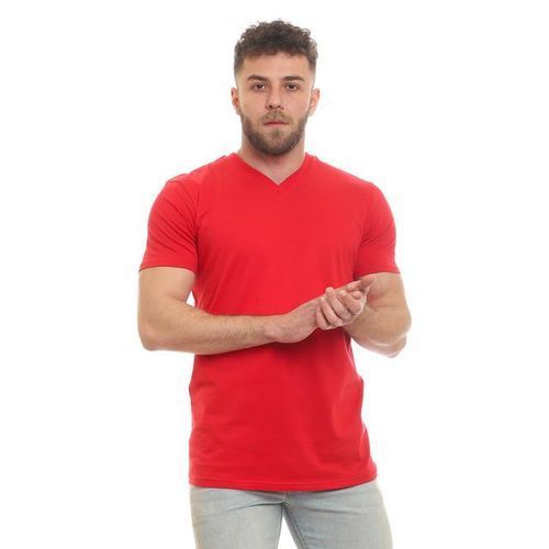 Buy Andora Basic Standard Fit V-Neck T-Shirt - Red in Egypt